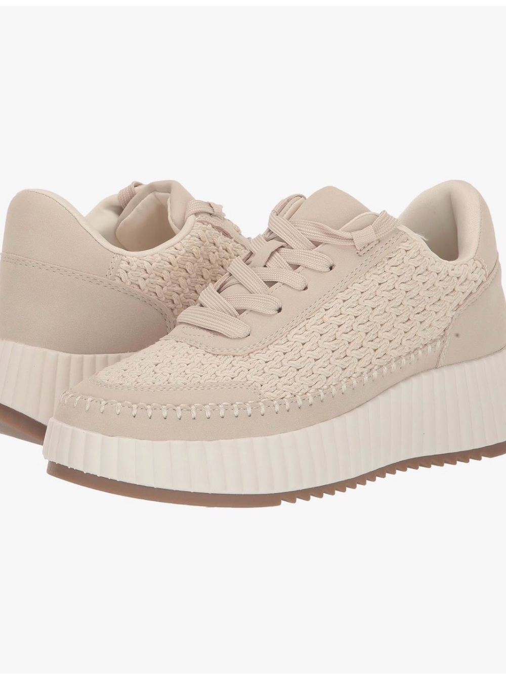 Dolce Vita Frida Cream Woven Platform Sneakers